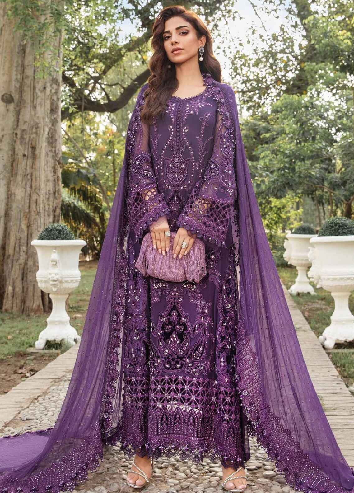 Embroidered Chiffon 3 Piece Unstitched Suit D1613 MBC-MPC-24-102 - Party Wear