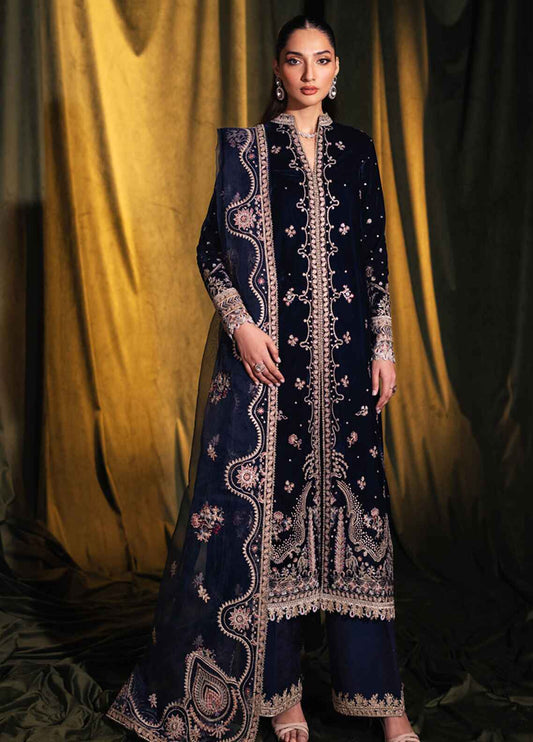 Embroidered Unstitched 3 Piece Velvet Suit D1693 QV-BK-05-DALIA-24 - Party Wear