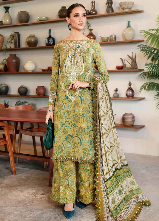 Embroidered Lawn 3 Piece Unstitched Suit D1756 MBL-MPT-2513-B-25 - Summer Collection
