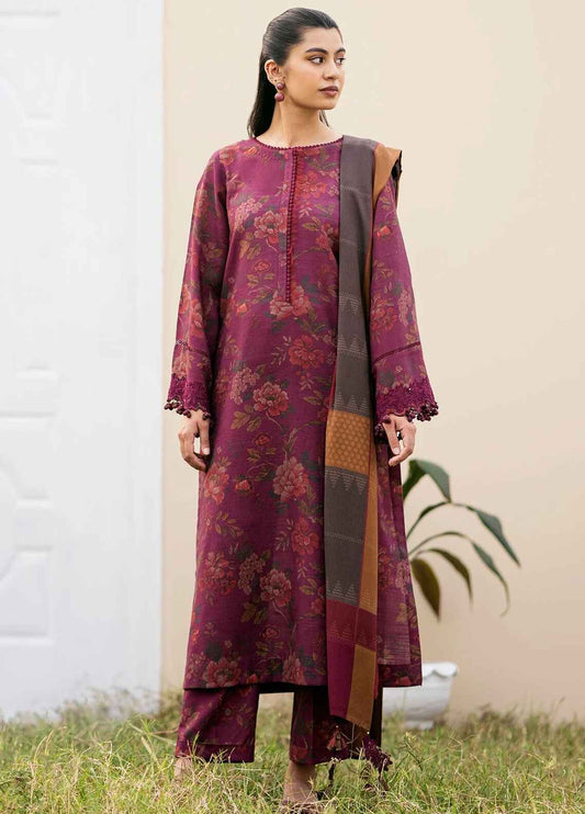 Printed Silk 3 Piece Unstitched Suit D1663 PL-CHAMEUSE-107-24 - Party Wear