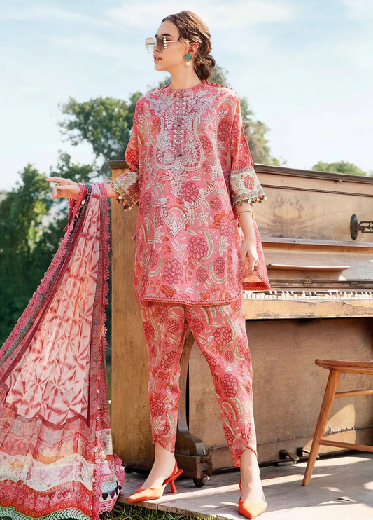 Embroidered Lawn 3 Piece Unstitched Suit D1755 MBL-MPT-2513-A-25 - Summer Collection