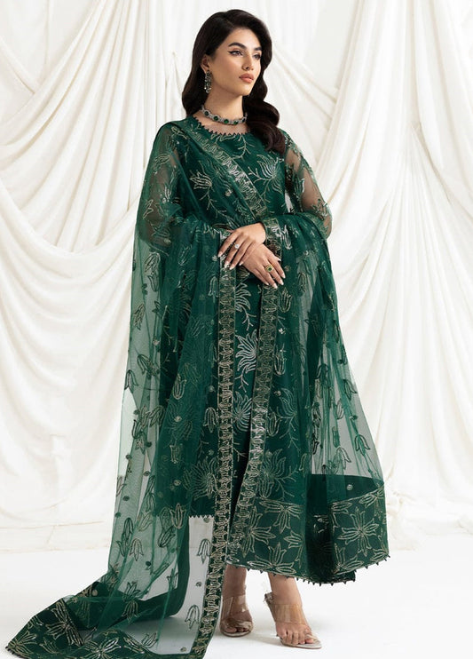 Embroidered Unstitched 3 Piece Net Suit D1448-D05A-ELNAZ-Formal Wear